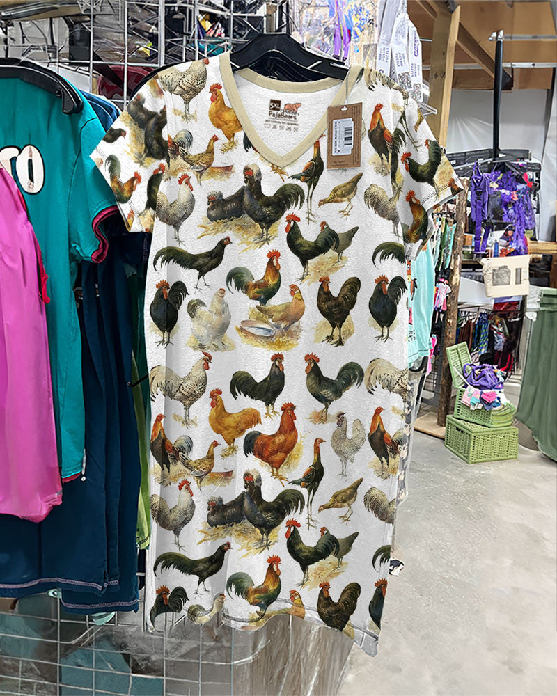 Chicken Pajabears® V-Neck Farm Ho3