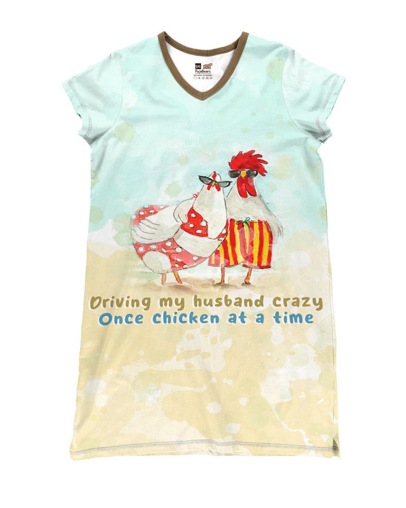 Chicken V-Neck Pajabears® Funny Nl09 Nightshirts