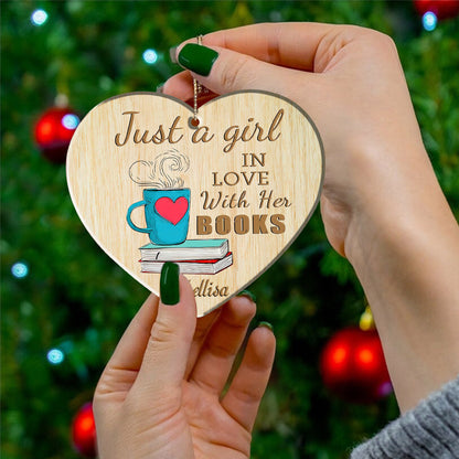 Book Lover Shineful® Personalized Decoration Ornament Heart Of Bookshelf