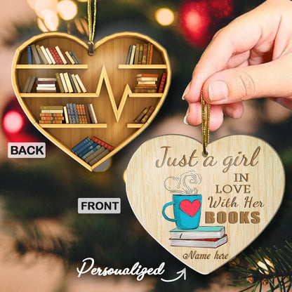 Book Lover Shineful® Personalized Decoration Ornament Heart Of Bookshelf