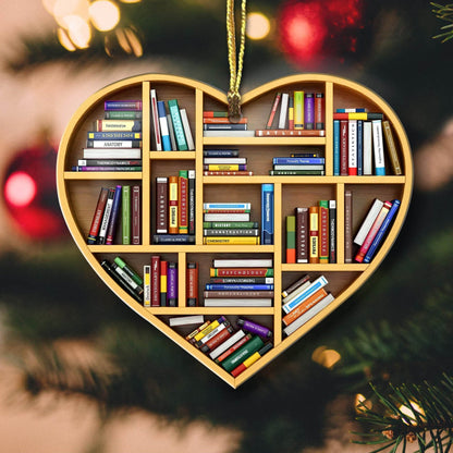 Book Lover Shineful® Personalized Decoration Ornament Heart Of Bookshelf