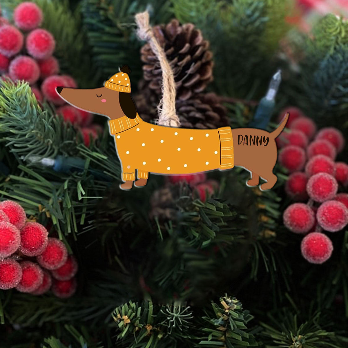 Dachshund Shineful® Decoration Ornament Happy Tl10