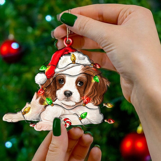 Cavalier King Charles Dog Shape Ornament Cute Christmas