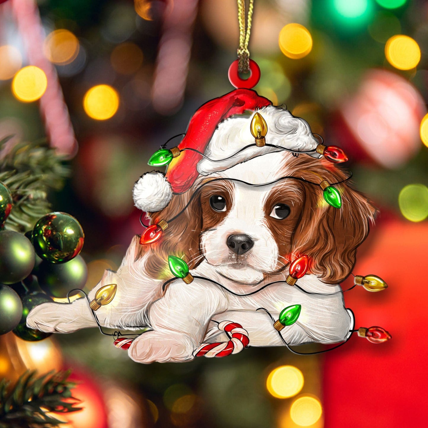 Cavalier King Charles Dog Shape Ornament Cute Christmas