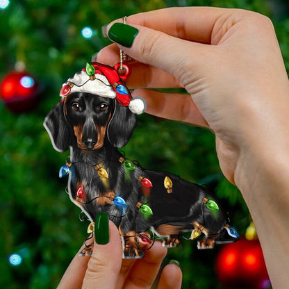 Dachshund Dog Shape Ornament Cute Christmas