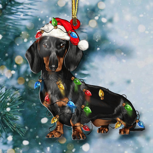 Dachshund Dog Shape Ornament Cute Christmas