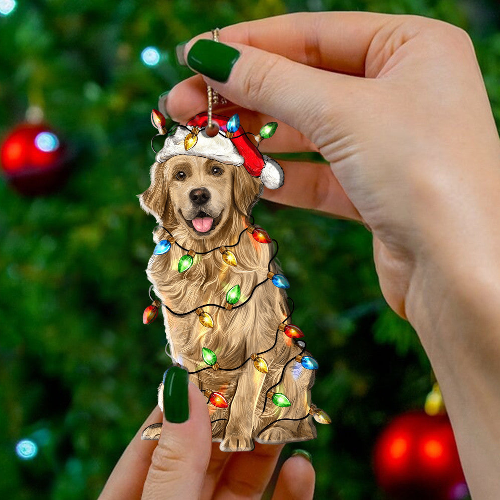 Golden Retriever Dog Shape Ornament Cute Christmas