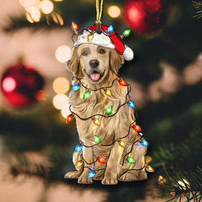 Golden Retriever Dog Shape Ornament Cute Christmas