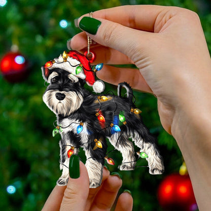 Miniature Schnauzer Dog Shape Ornament Cute Christmas