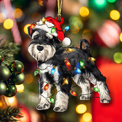 Miniature Schnauzer Dog Shape Ornament Cute Christmas