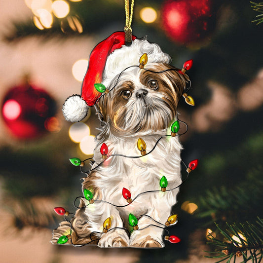 Shih Tzu Dog Shape Ornament Cute Christmas