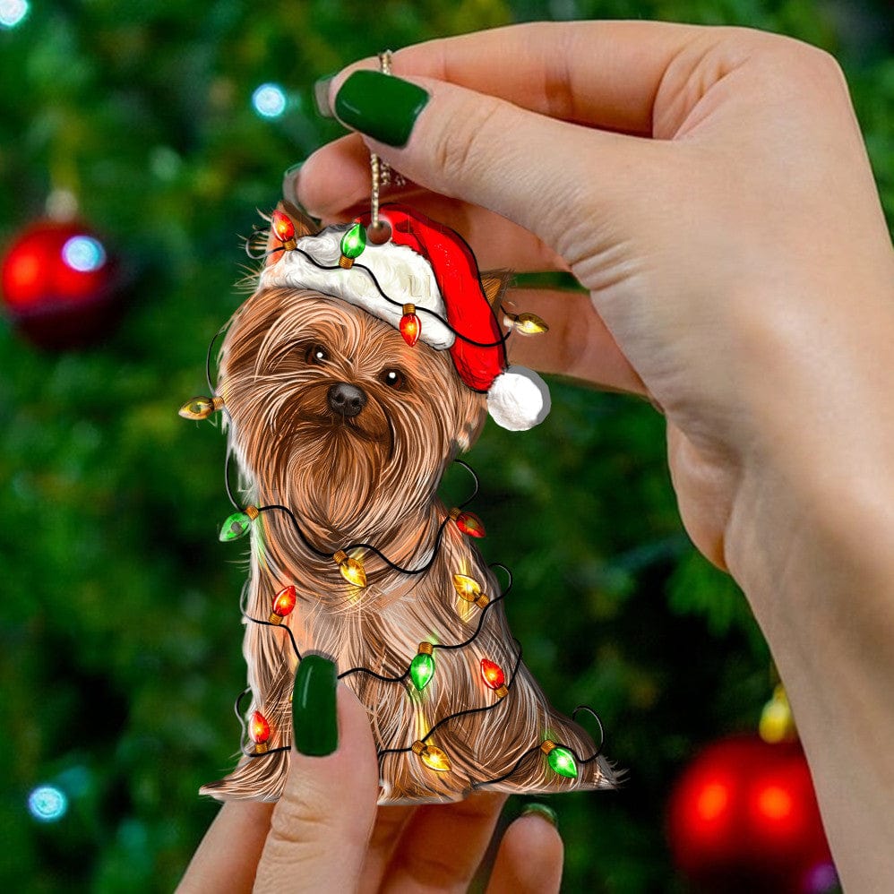 Yorkshire Terrier Dog Shape Ornament Cute Christmas