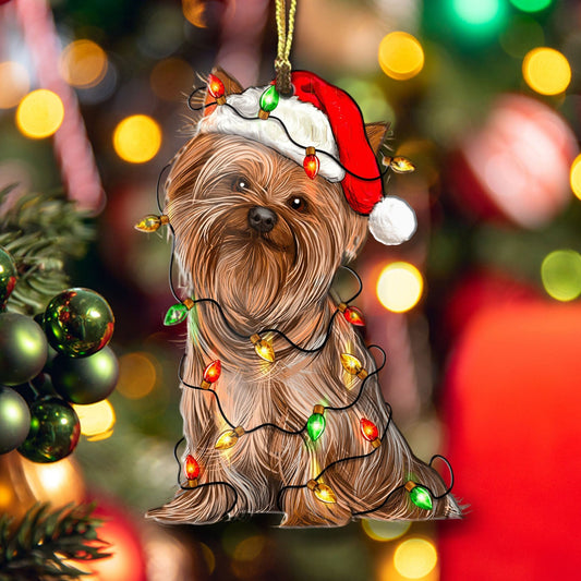 Yorkshire Terrier Dog Shape Ornament Cute Christmas