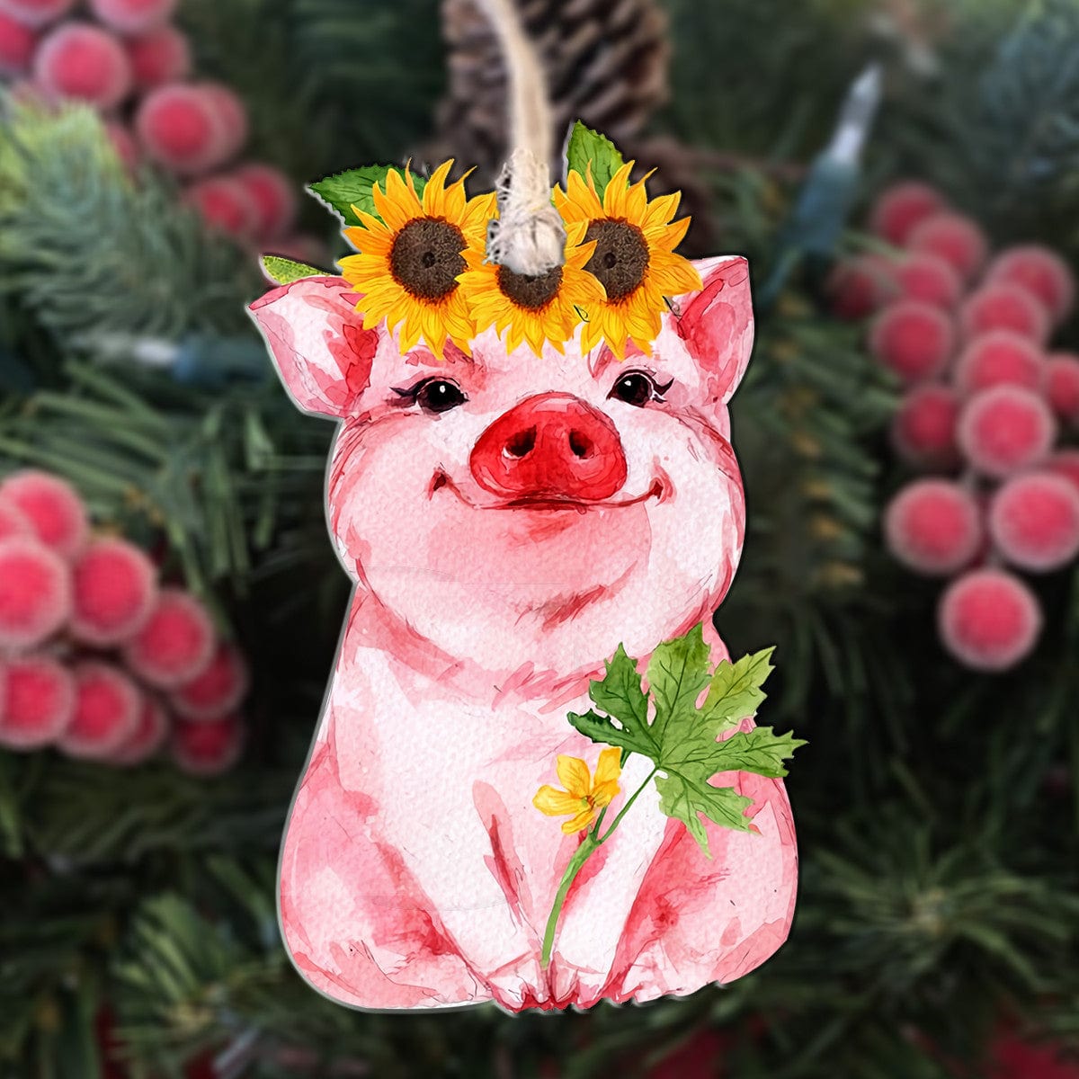 Sunflower Pig Shineful® Acrylic Decoration Ornament