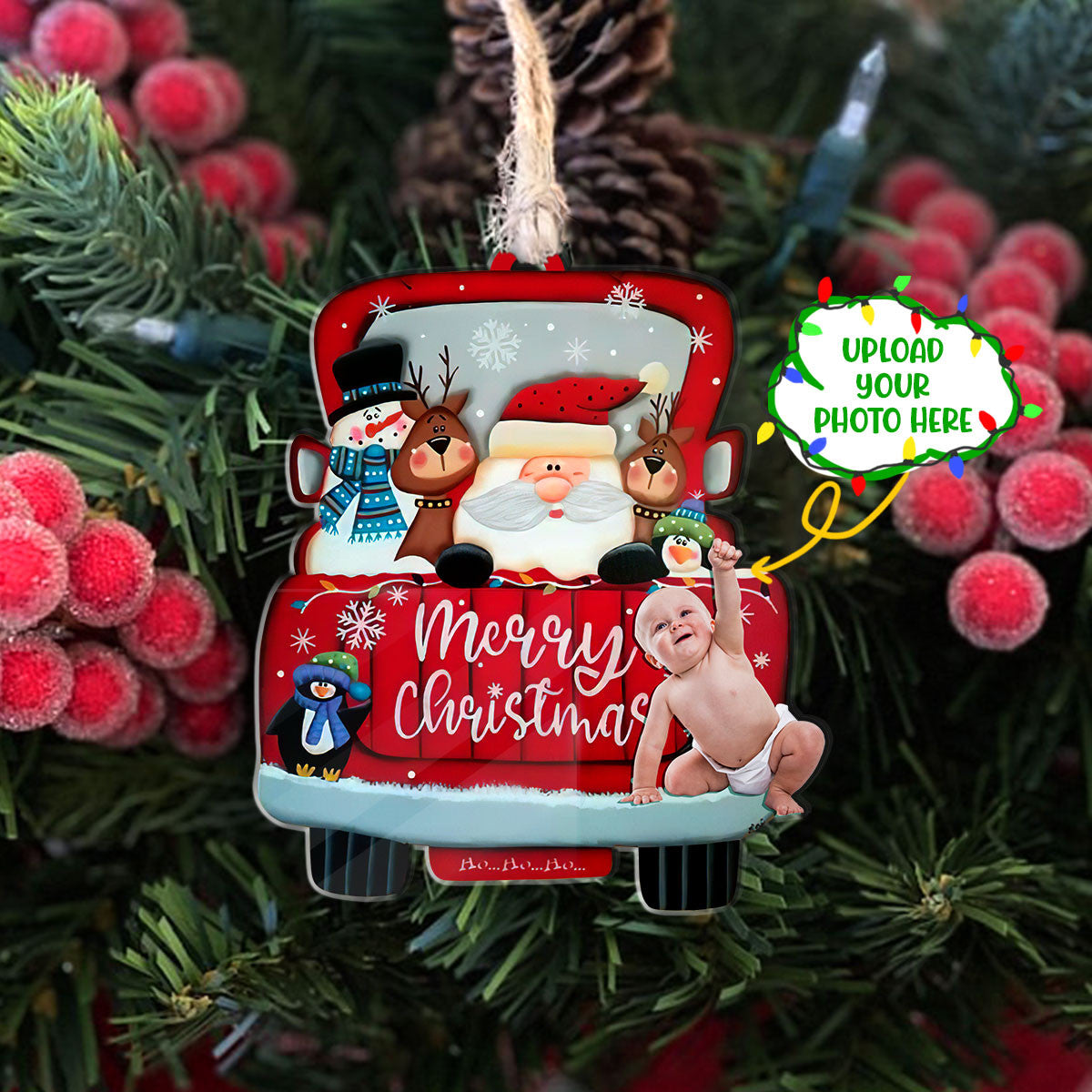 Personalized Photo Christmas Shineful® Acrylic Decoration Ornament Lovely