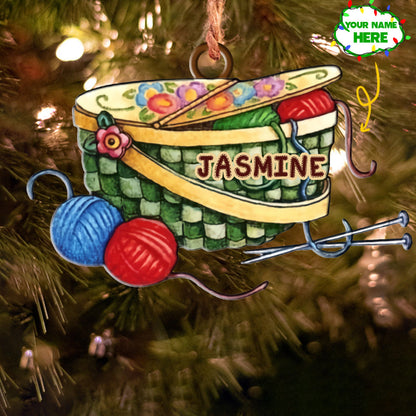 Knitting Basket Personalized Shineful® Decoration Ornament Pack 1 / S02