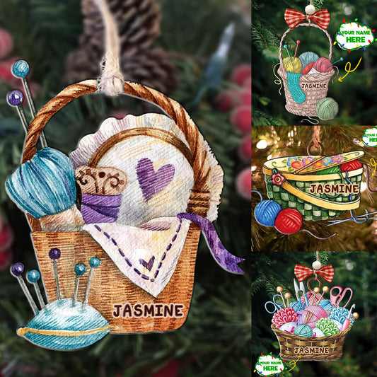 Knitting Basket Personalized Shineful® Decoration Ornament