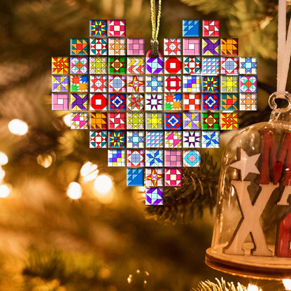 Glänzendes Dekorationsornament Wunderschöne Quiltblöcke