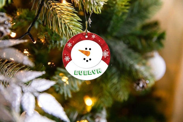 Snowman Personalized Shineful® Wood Decoration Ornament