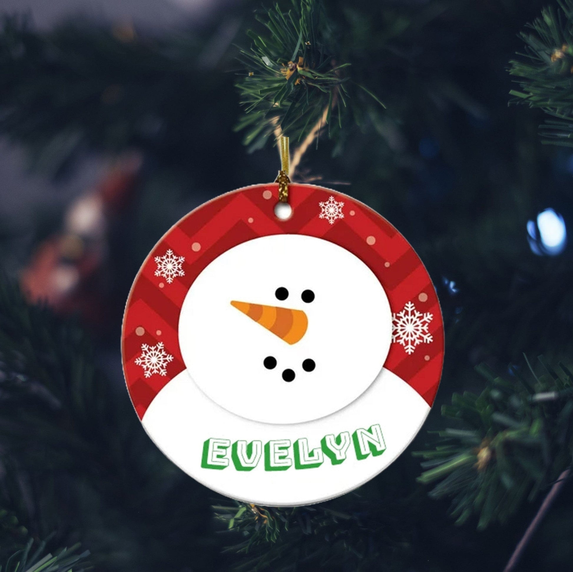 Snowman Personalized Shineful® Wood Decoration Ornament