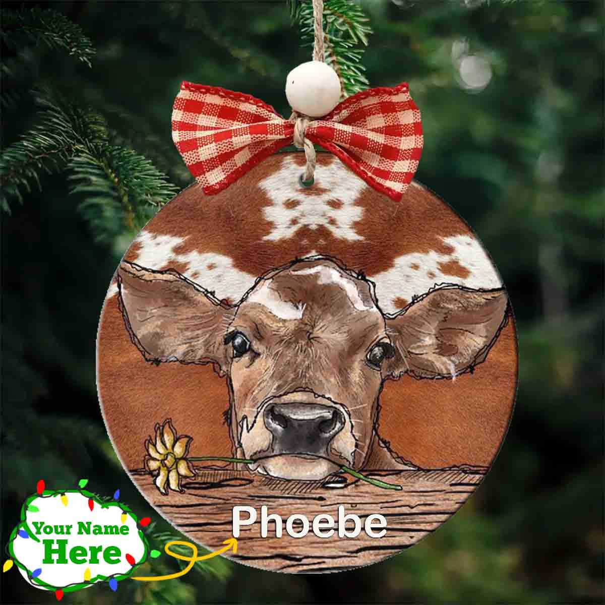 Cow Personalized Shineful® Acrylic Decoration Ornament Cute Qa55