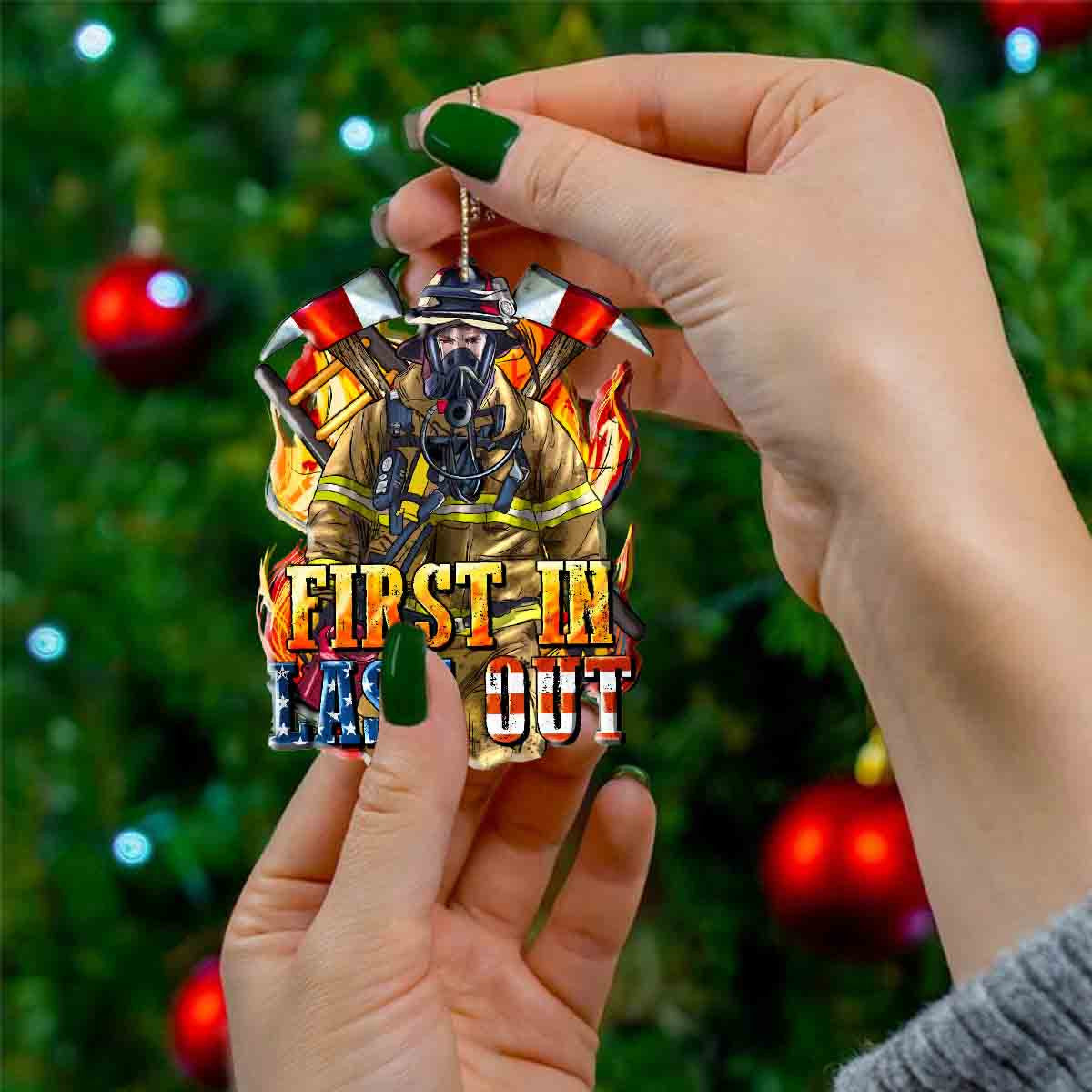 Firefighter Shineful® Acrylic Decoration Ornament First In Last Out Qa55