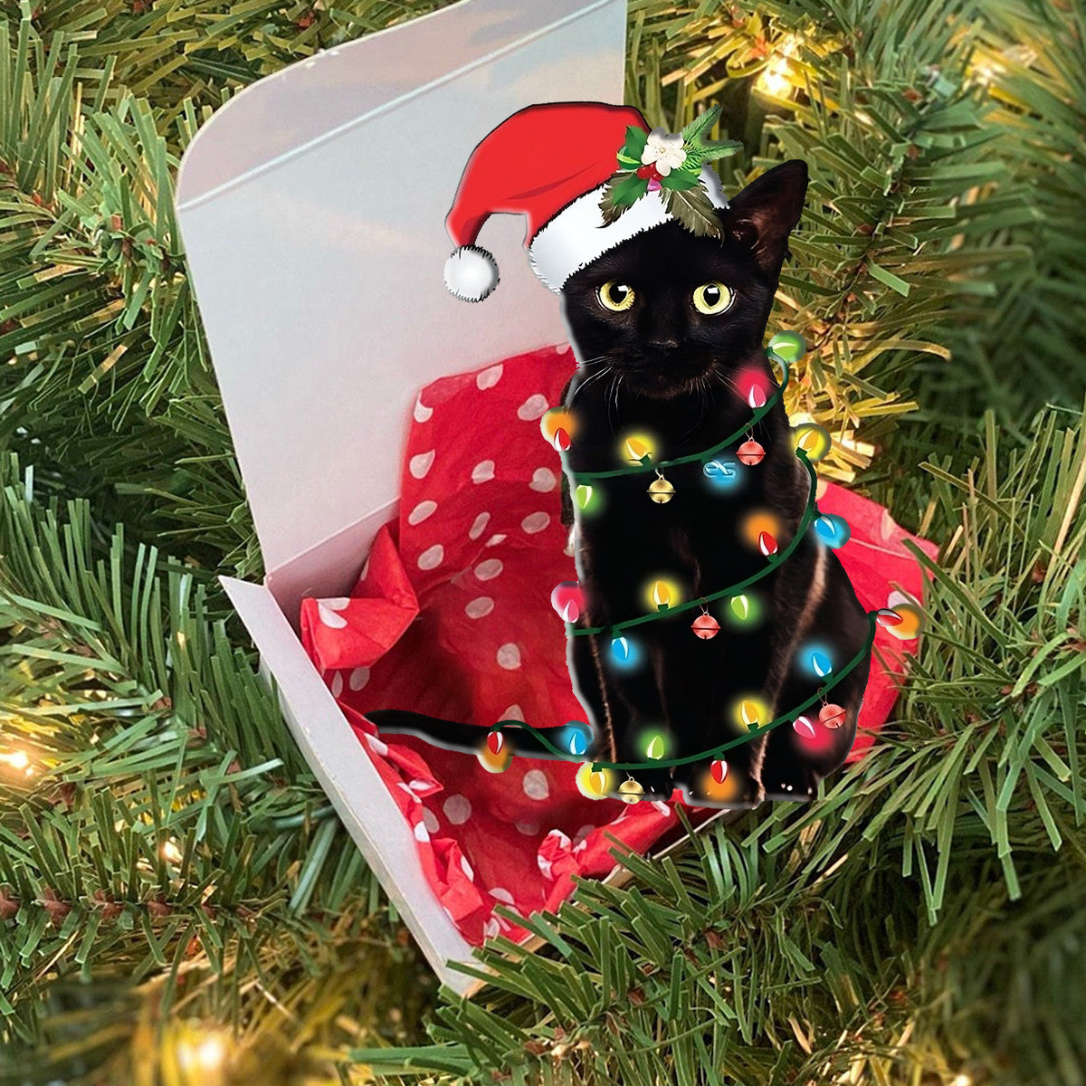 Black Cat Shineful® Acrylic Decoration Ornament Christmas Ver Hg23