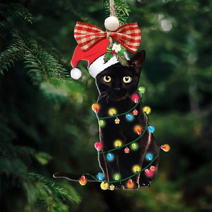 Black Cat Shineful® Acrylic Decoration Ornament Christmas Ver Hg23