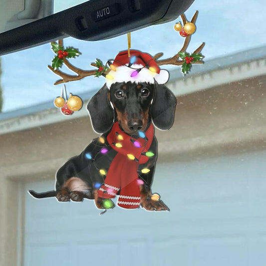 Christmas Dachshund Shineful® Acrylic Decoration Ornament Hg23