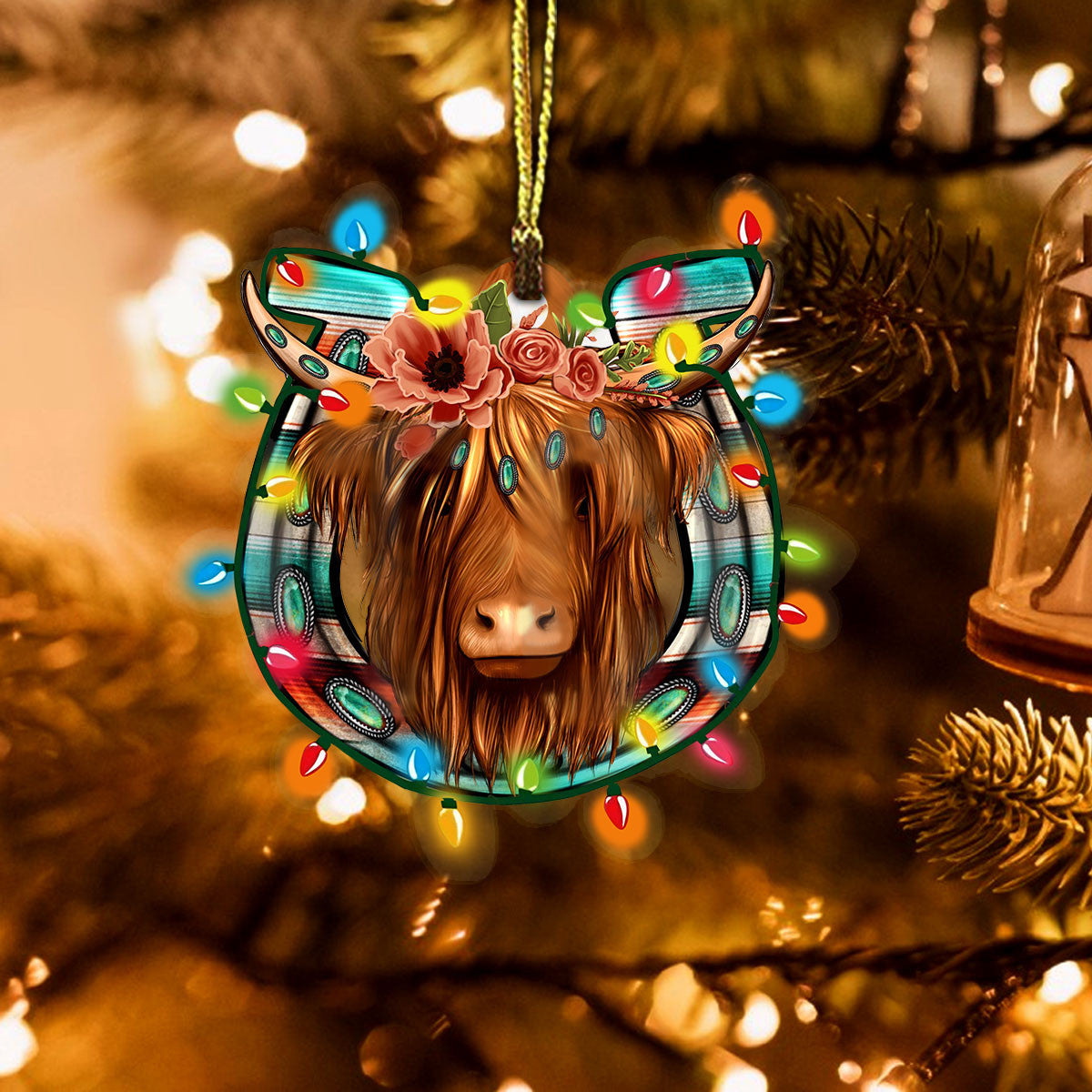 Cow Shineful® Acrylic Decoration Ornament Merry Christmas