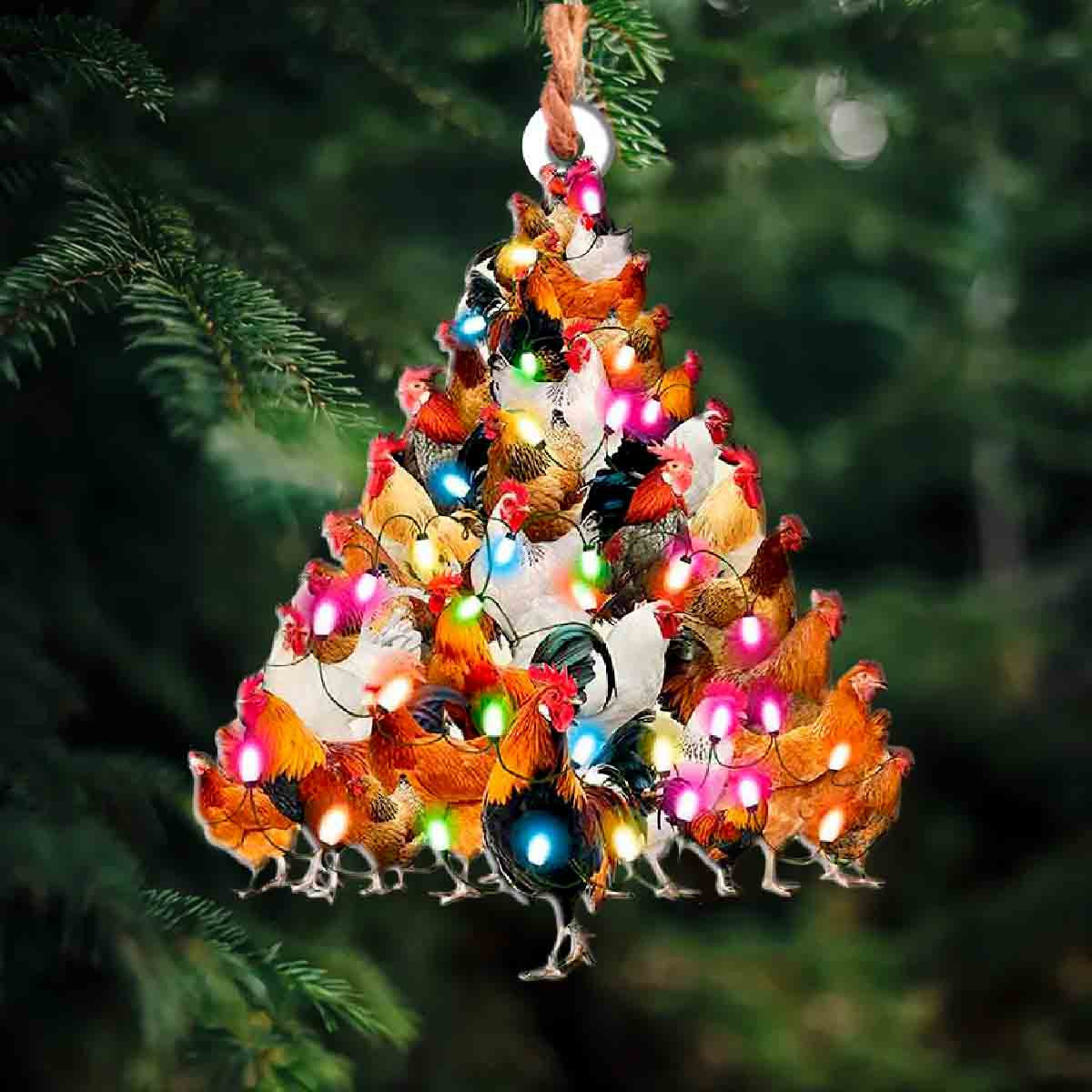 Chicken Shineful® Acrylic Decoration Ornament Christmas Tree Qa55