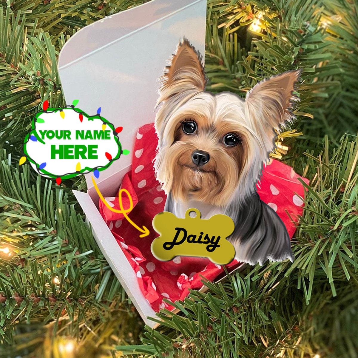 Yorkie Personalized Shineful® Decoration Ornament My Lovely