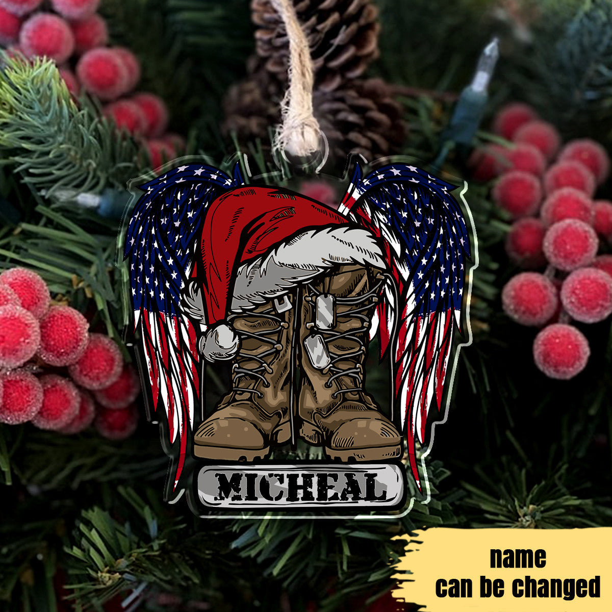 Military Personalized Ornament Shineful® Acrylic Decoration For Christmas Qd5