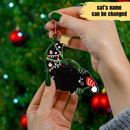 Black Cat Personalized Shineful® Decoration Ornament Christmas Qd5