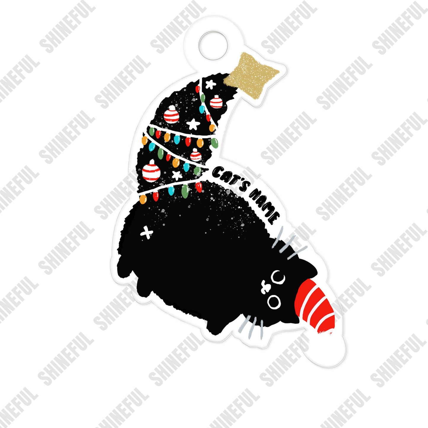 Black Cat Personalized Shineful® Decoration Ornament Christmas Qd5