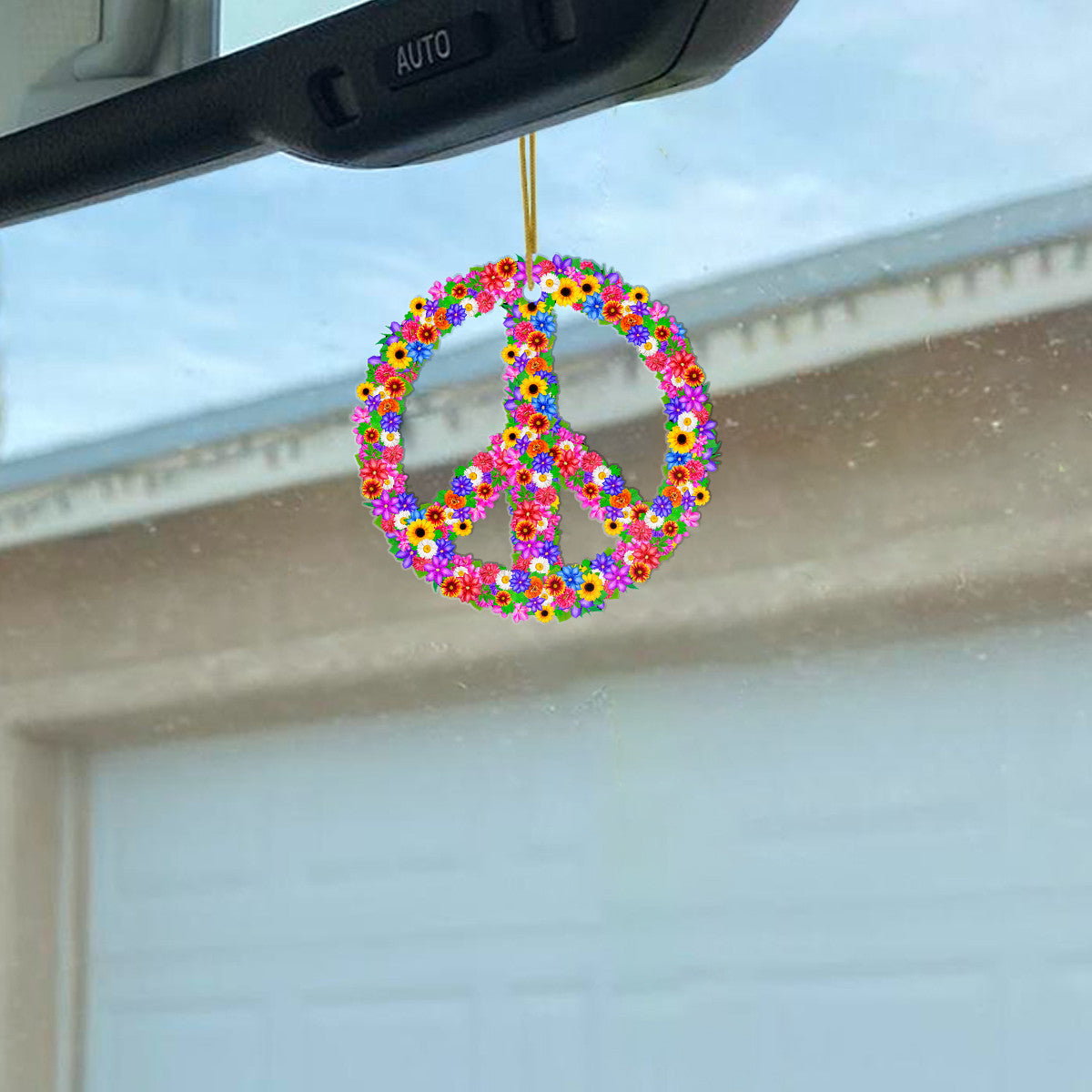 Hippie Shineful® Decoration Ornament Floral Peace Symbol Mn8