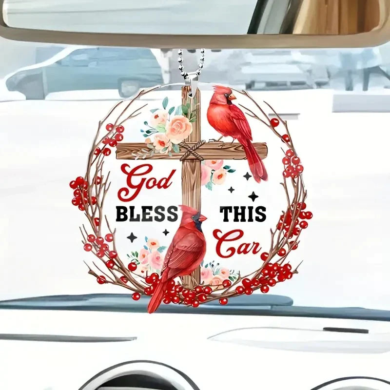 Cardinal Shineful® Decoration Ornament God Bless This Red Car Ha1