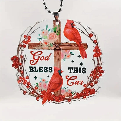 Cardinal Shineful® Decoration Ornament God Bless This Red Car Ha1