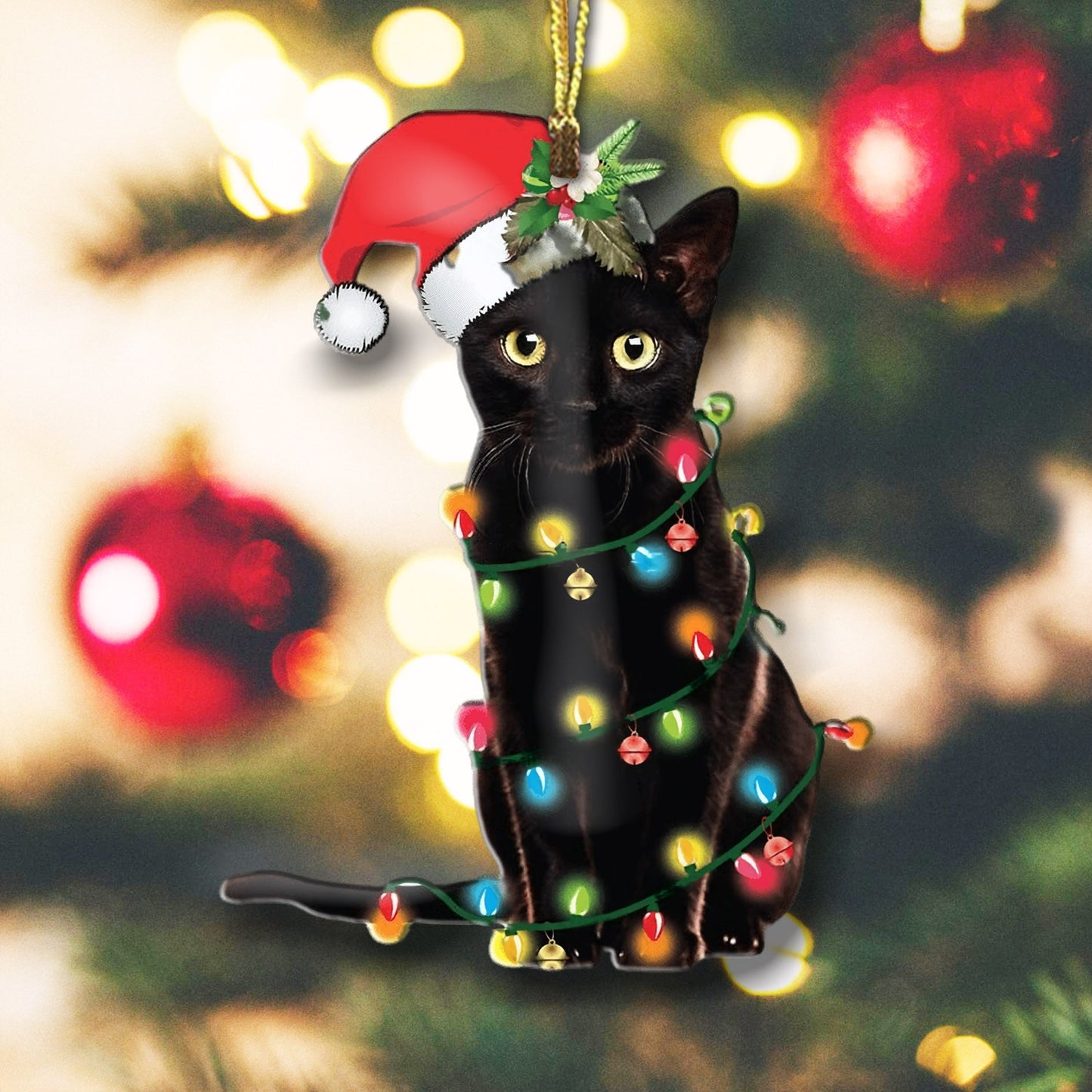 Black Cat Shineful® Acrylic Decoration Ornament Christmas Ver Hg23