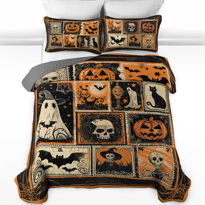 Ensemble de courtepointe toutes saisons Shineful 3 pièces Mystic Halloween Charm