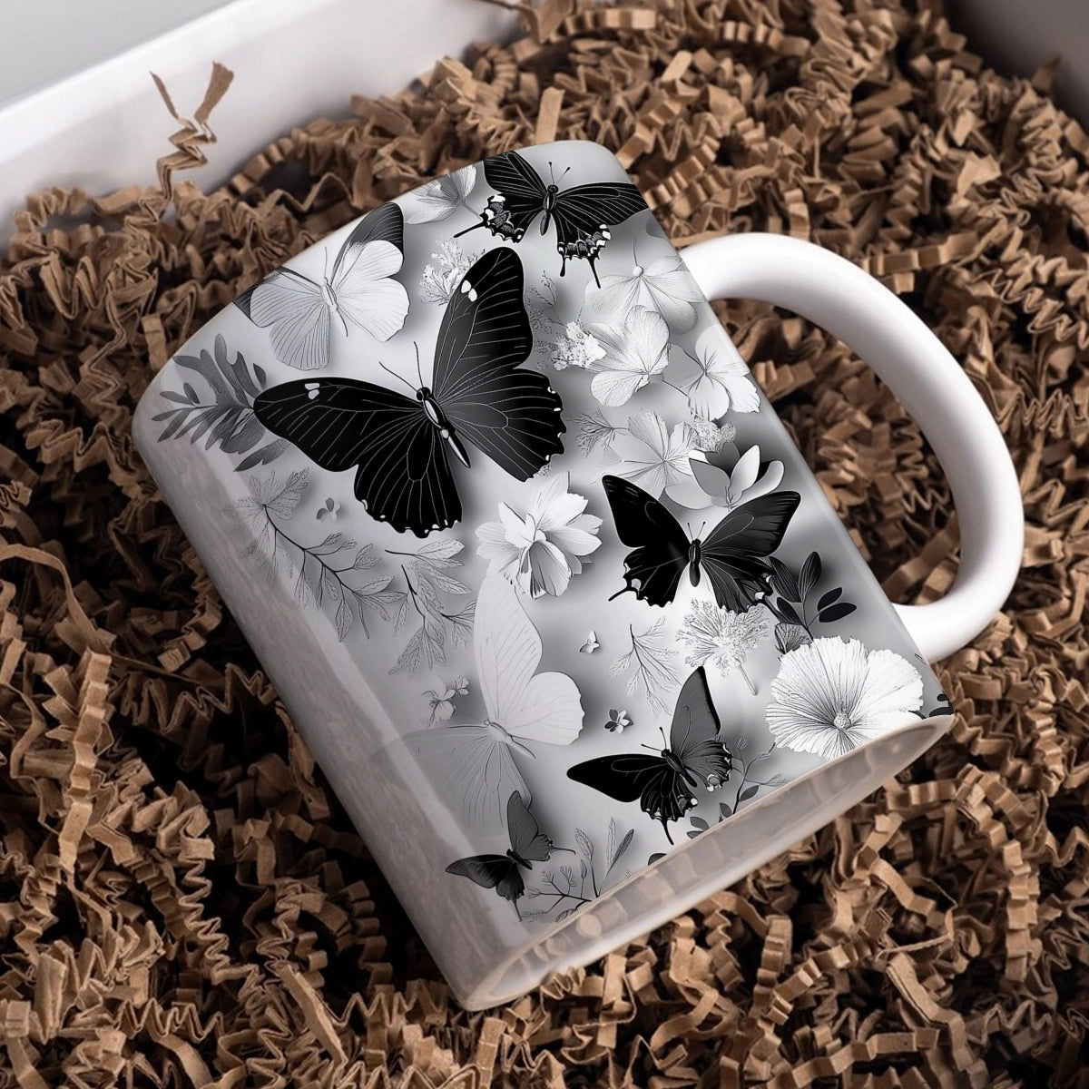 Shineful Ceramic Mug Whispering Butterfly Petals