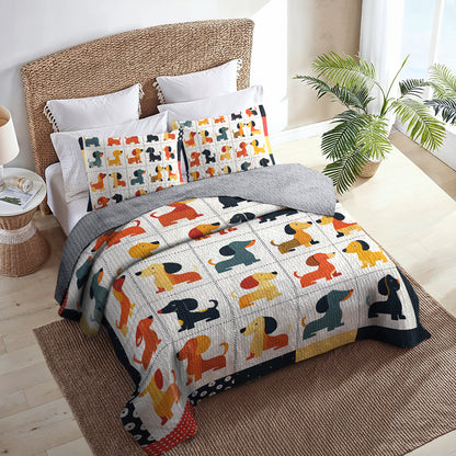 Shineful All Season Quilt 3-Piece Set Dachshund Delights