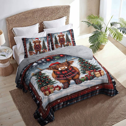 Shineful All Season Quilt 3-Piece Set Mooey Christmas