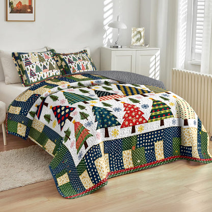 Shineful All Season Quilt 3-teiliges Set - Festive Forest Quilt