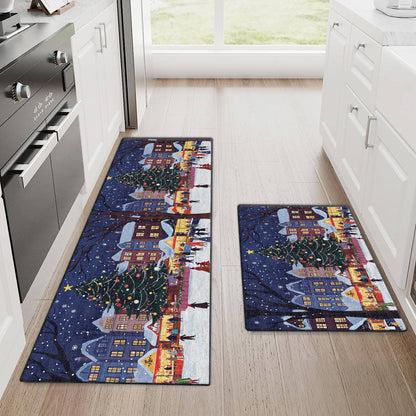 Shineful Ultra-Thin Non Skid Floor Mat, Kitchen Rugs Christmas Market