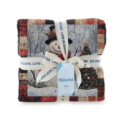 Shineful Fleece Blanket Jolly Snowman