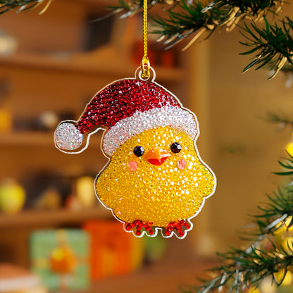 Glänzendes 2D-Acryl-Ornament „Twinkling Baby Chicken Collection“