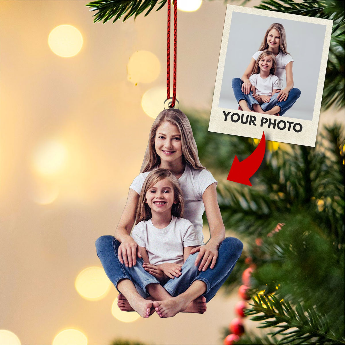 Shineful Acrylic Ornament Custom Photo, Acrylic Picture Ornament, Family Ornaments