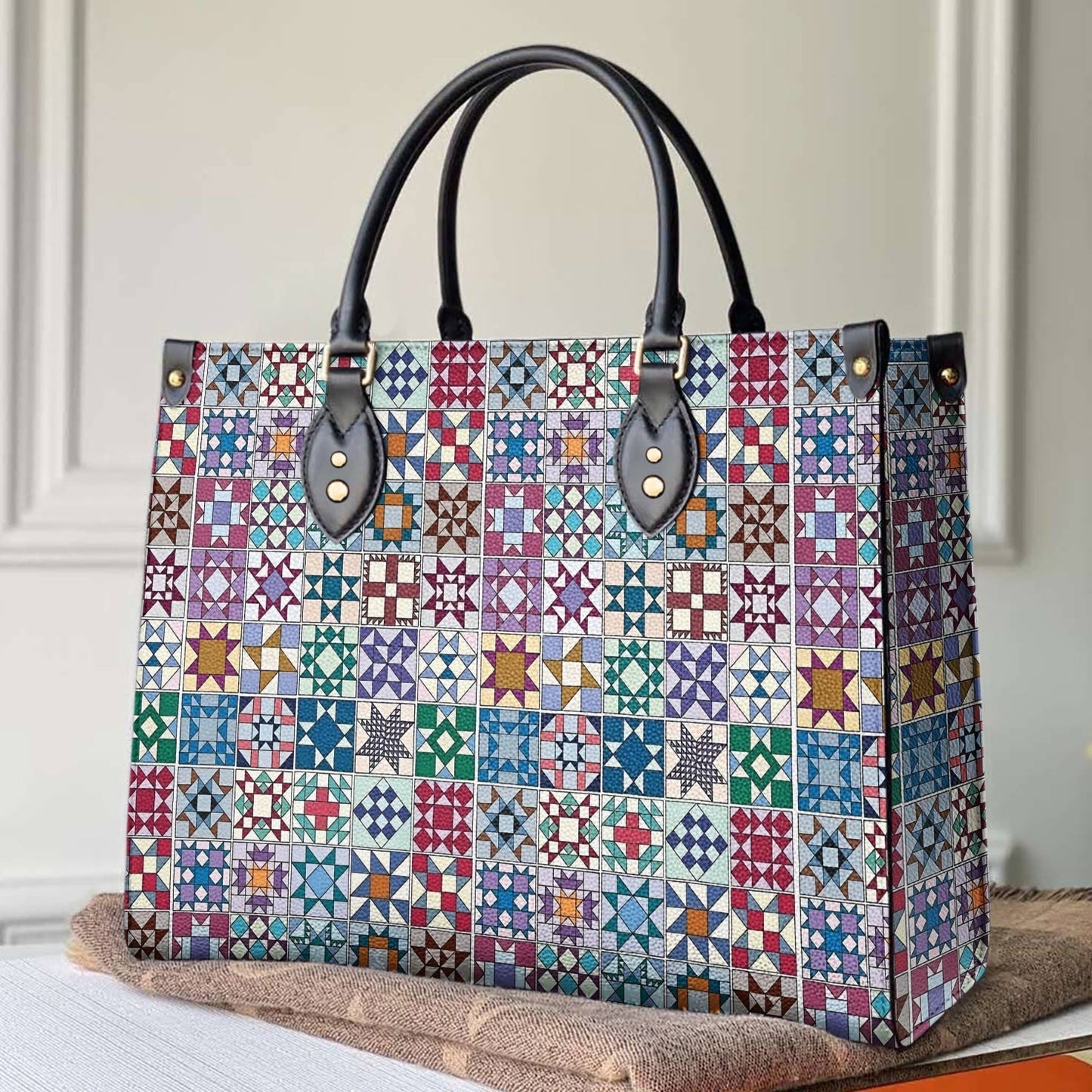 Sac en cuir brillant Blocs de quilting traditionnels