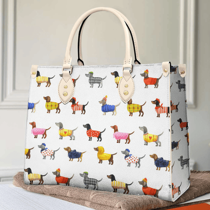 Dachshund Bag Shineful Traditional Cute 2 Nl09 Creamy White Leather